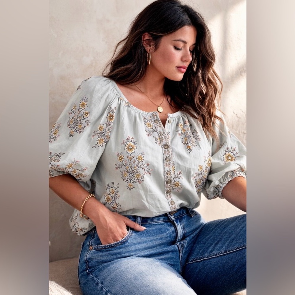 LC Lauren Conrad Floral Blouse Top XL